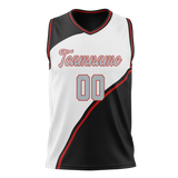 Custom Unisex White & Black Pattern Basketball Jersey BS0000460201