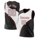 Custom Unisex White & Black Pattern Basketball Jersey