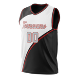 Custom Unisex White & Black Pattern Basketball Jersey BS0000460201