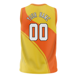 Custom Unisex Yellow & Light Orange Pattern Basketball Jersey BS0000461211