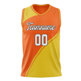 Custom Unisex Yellow & Light Orange Pattern Basketball Jersey BS0000461211