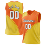 Custom Unisex Yellow & Light Orange Pattern Basketball Jersey BS0000461211