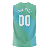 Custom Unisex Dark Aqua & Teal Pattern Basketball Jersey BS0000461617