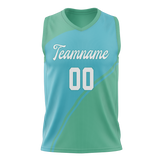 Custom Unisex Dark Aqua & Teal Pattern Basketball Jersey BS0000461617