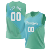 Custom Unisex Dark Aqua & Teal Pattern Basketball Jersey BS0000461617