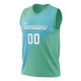 Custom Unisex Dark Aqua & Teal Pattern Basketball Jersey BS0000461617