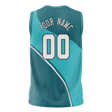 Custom Unisex Teal & Dark Aqua Pattern Basketball Jersey BS0000461716