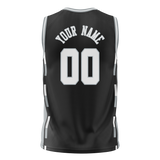 Custom Unisex Black & Gray Pattern Basketball Jersey BS0000470103