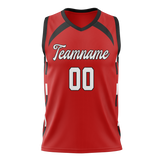 Custom Unisex Red & Black Pattern Basketball Jersey BS0000470901