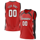 Custom Unisex Red & Black Pattern Basketball Jersey