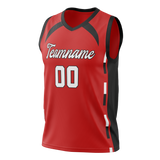 Custom Unisex Red & Black Pattern Basketball Jersey BS0000470901