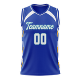 Custom Unisex Blue & White Pattern Basketball Jersey BS0000472002