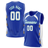 Custom Unisex Blue & White Pattern Basketball Jersey BS0000472002