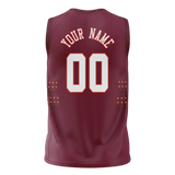 Custom Unisex Maroon & Brown Pattern Basketball Jersey BS0000480807