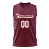 Custom Unisex Maroon & Brown Pattern Basketball Jersey BS0000480807