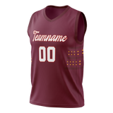 Custom Unisex Maroon & Brown Pattern Basketball Jersey BS0000480807