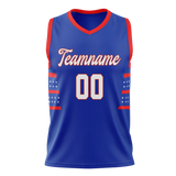 Custom Unisex Royal Blue & Red Pattern Basketball Jersey BS0000481909