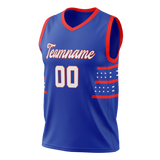 Custom Unisex Royal Blue & Red Pattern Basketball Jersey BS0000481909