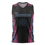 Custom Unisex Black & Pink Pattern Basketball Jersey BS0000490125