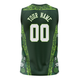 Custom Unisex Kelly Green & Green Pattern Basketball Jersey BS0000491514