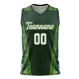 Custom Unisex Kelly Green & Green Pattern Basketball Jersey BS0000491514