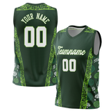 Custom Unisex Kelly Green & Green Pattern Basketball Jersey