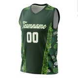 Custom Unisex Kelly Green & Green Pattern Basketball Jersey BS0000491514