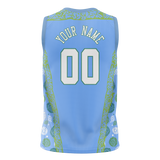 Custom Unisex Light Blue & White Pattern Basketball Jersey BS0000492102