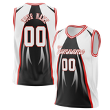 Custom Unisex Black & White Pattern Basketball Jersey BS0000500102