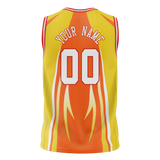 Custom Unisex Yellow & Light Orange Pattern Basketball Jersey BS0000501211