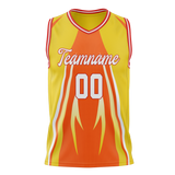 Custom Unisex Yellow & Light Orange Pattern Basketball Jersey BS0000501211