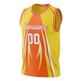 Custom Unisex Yellow & Light Orange Pattern Basketball Jersey BS0000501211