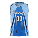 Custom Unisex Light Blue & Blue Pattern Basketball Jersey BS0000502120