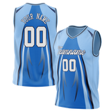 Custom Unisex Light Blue & Blue Pattern Basketball Jersey BS0000502120