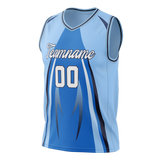 Custom Unisex Light Blue & Blue Pattern Basketball Jersey BS0000502120