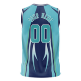 Custom Unisex Light Blue & Dark Purple Pattern Basketball Jersey BS0000502122