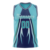 Custom Unisex Light Blue & Dark Purple Pattern Basketball Jersey BS0000502122