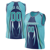 Custom Unisex Light Blue & Dark Purple Pattern Basketball Jersey BS0000502122