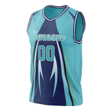 Custom Unisex Light Blue & Dark Purple Pattern Basketball Jersey BS0000502122