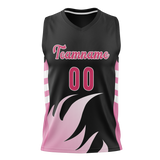 Custom Unisex Black & Light Pink Pattern Basketball Jersey BS0000510126