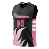 Custom Unisex Black & Light Pink Pattern Basketball Jersey BS0000510126