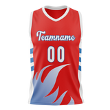 Custom Unisex Red & White Pattern Basketball Jersey BS0000510902