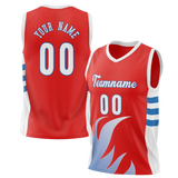 Custom Unisex Red & White Pattern Basketball Jersey