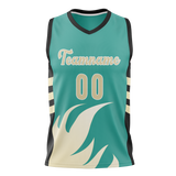 Custom Unisex Teal & Cream Pattern Basketball Jersey BS0000511705