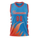 Custom Unisex Light Blue & Orange Pattern Basketball Jersey BS0000512110