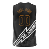 Custom Unisex Black & Black Pattern Basketball Jersey BS0000520101