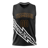 Custom Unisex Black & Black Pattern Basketball Jersey BS0000520101