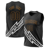 Custom Unisex Black & Black Pattern Basketball Jersey