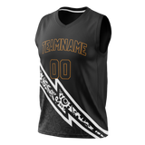 Custom Unisex Black & Black Pattern Basketball Jersey BS0000520101