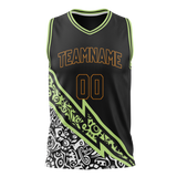 Custom Unisex Black & White Pattern Basketball Jersey BS0000520102